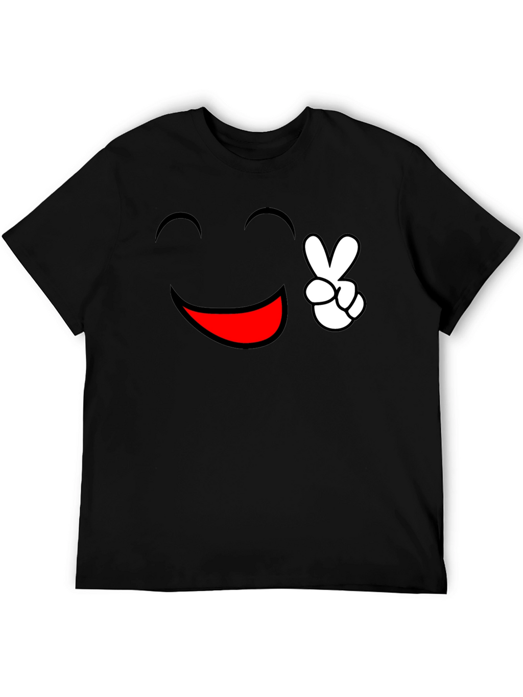 Peace and Happiness Graphic Tee - Black
