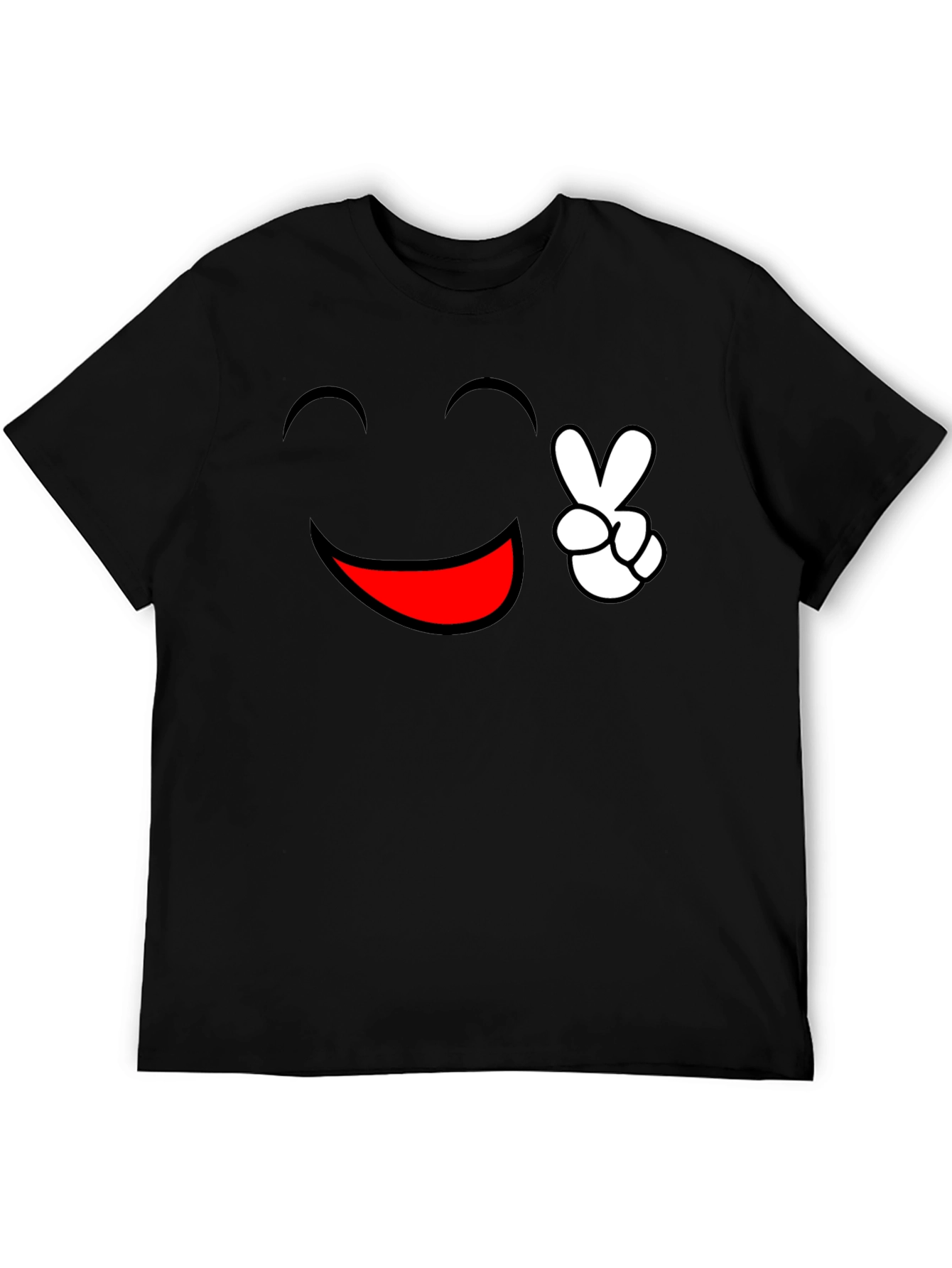 Peace and Happiness Graphic Tee - Black
