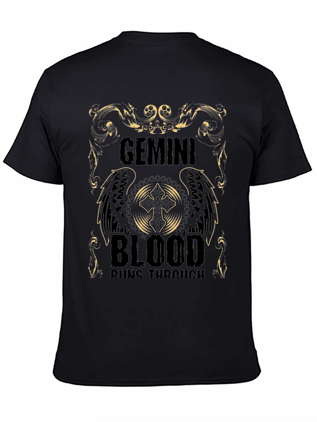 Gemini Blood Runs Through Black T-Shirt