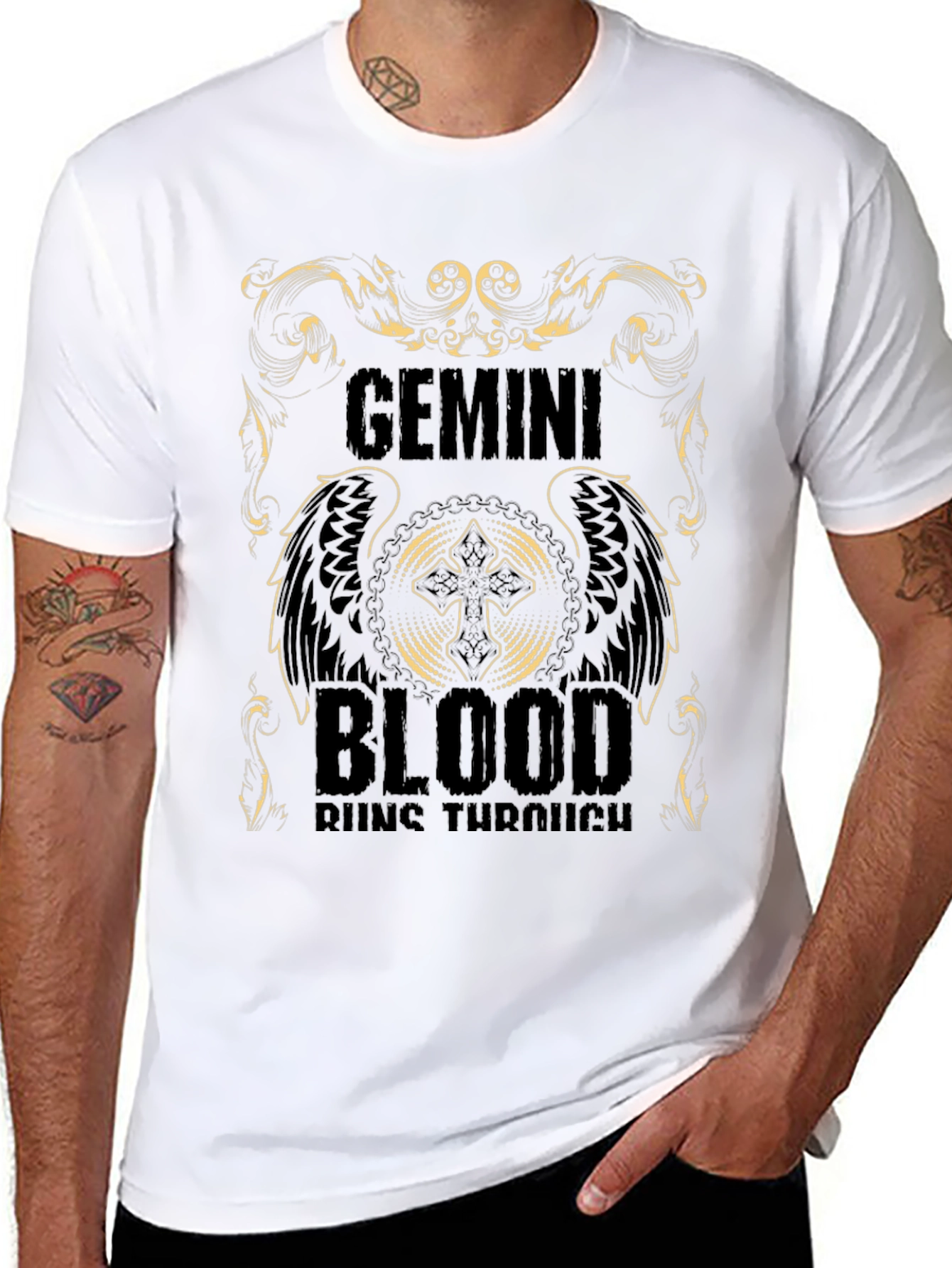 Gemini Blood Runs Through Black T-Shirt