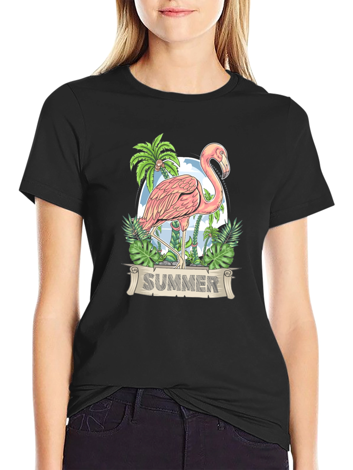 Flamingo Summer T-Shirt - Tropical Design