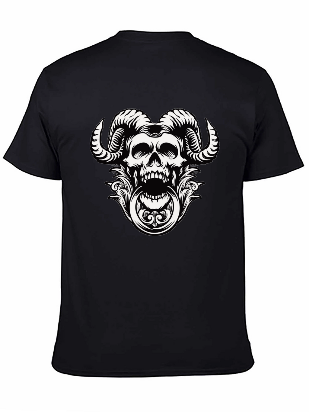 Skull Horns Graphic Print Tee
