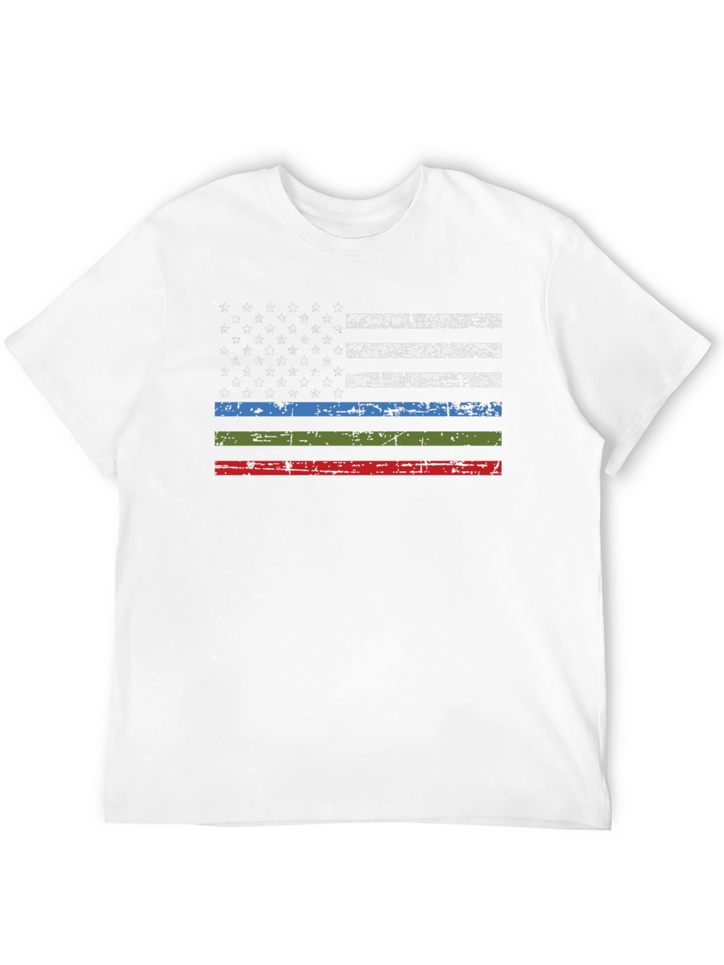 Distressed American Flag T-Shirt - Patriotic Thin Line