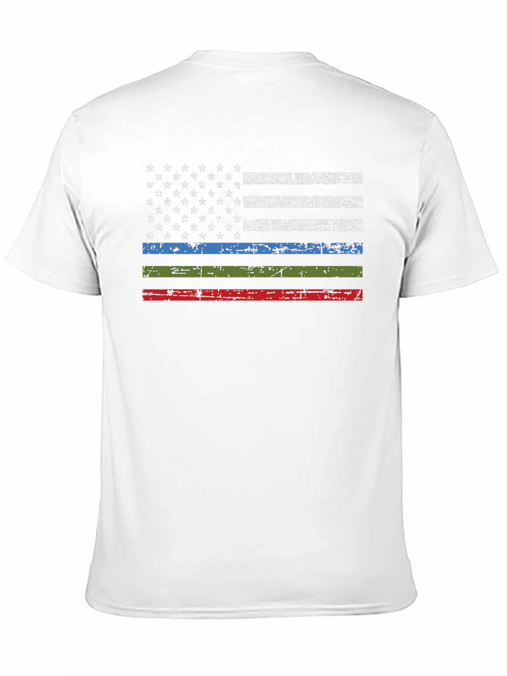 Distressed American Flag T-Shirt - Patriotic Thin Line