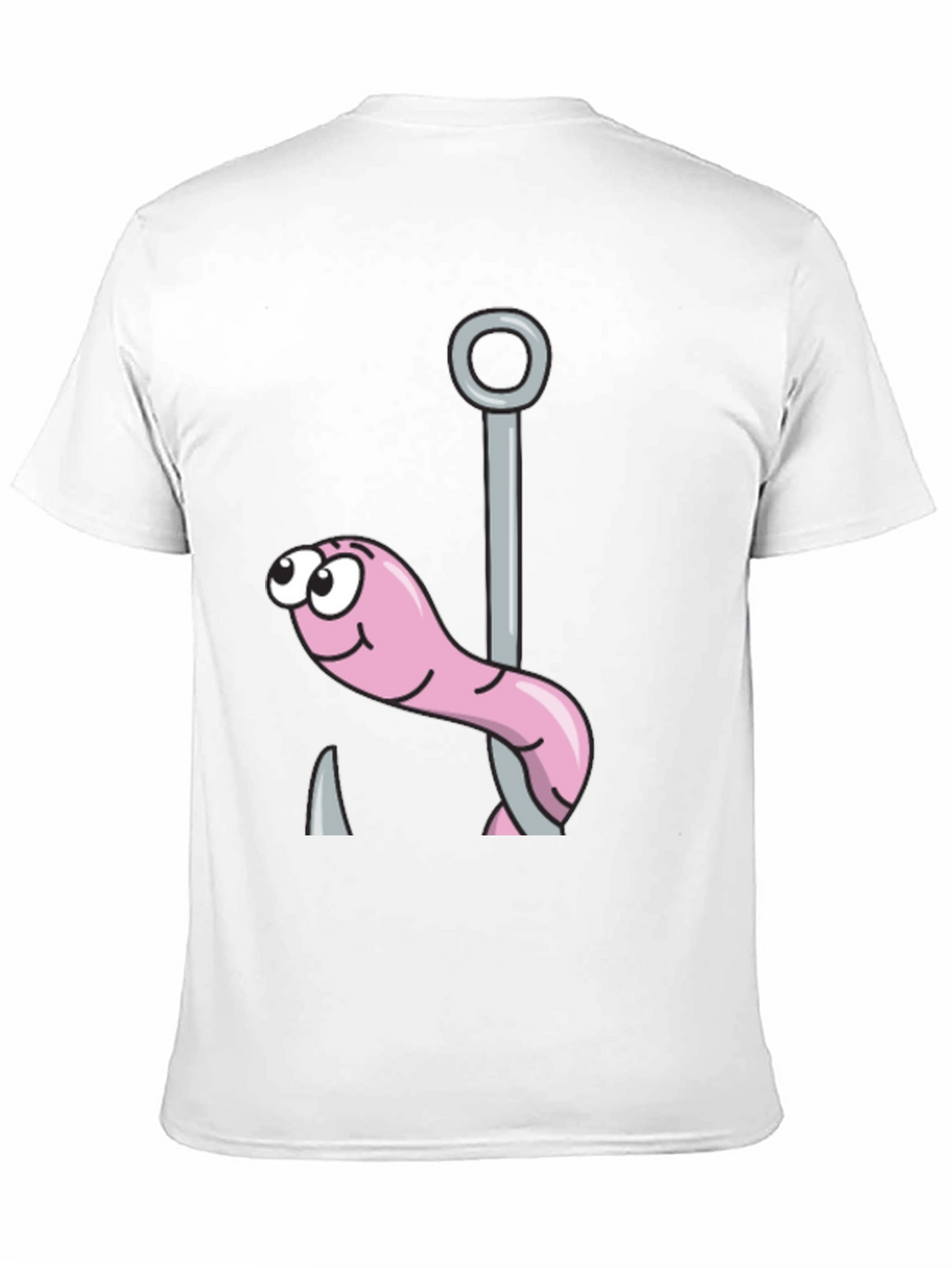 Funny Worm on Hook Black T-Shirt