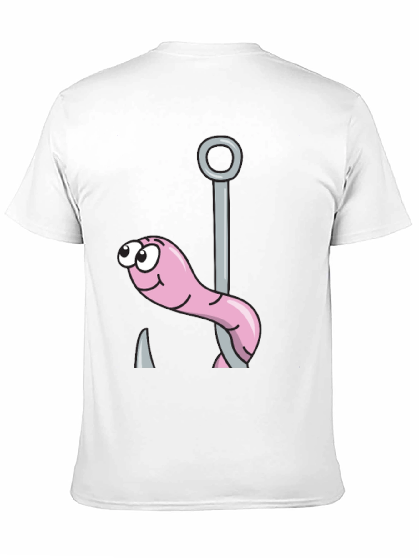 Funny Worm on Hook Black T-Shirt