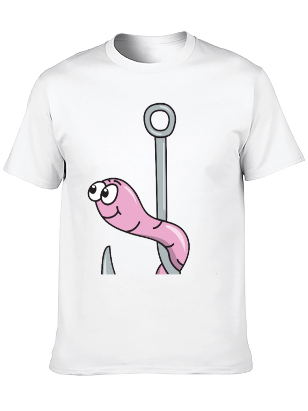 Funny Worm on Hook Black T-Shirt
