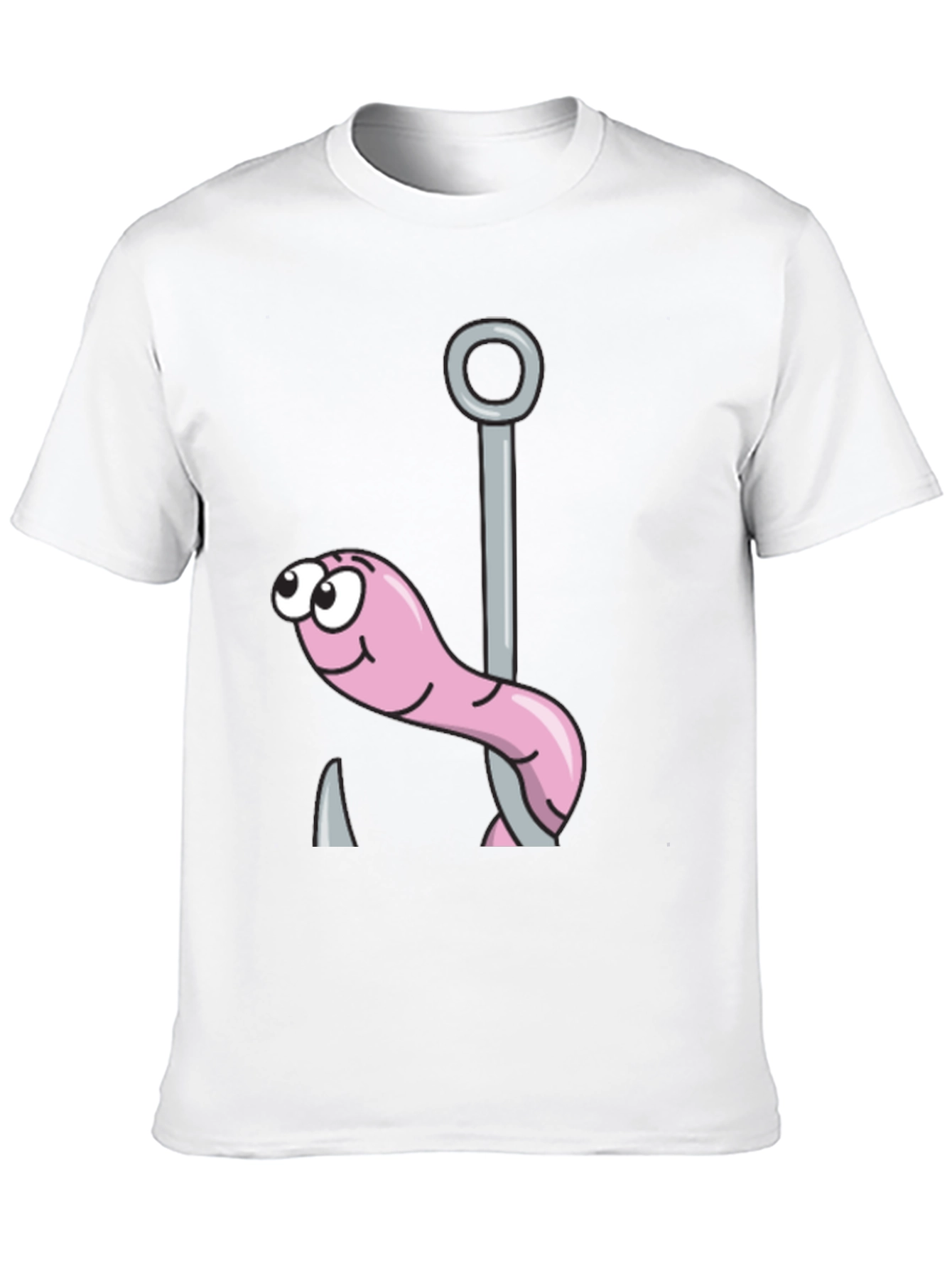 Funny Worm on Hook Black T-Shirt