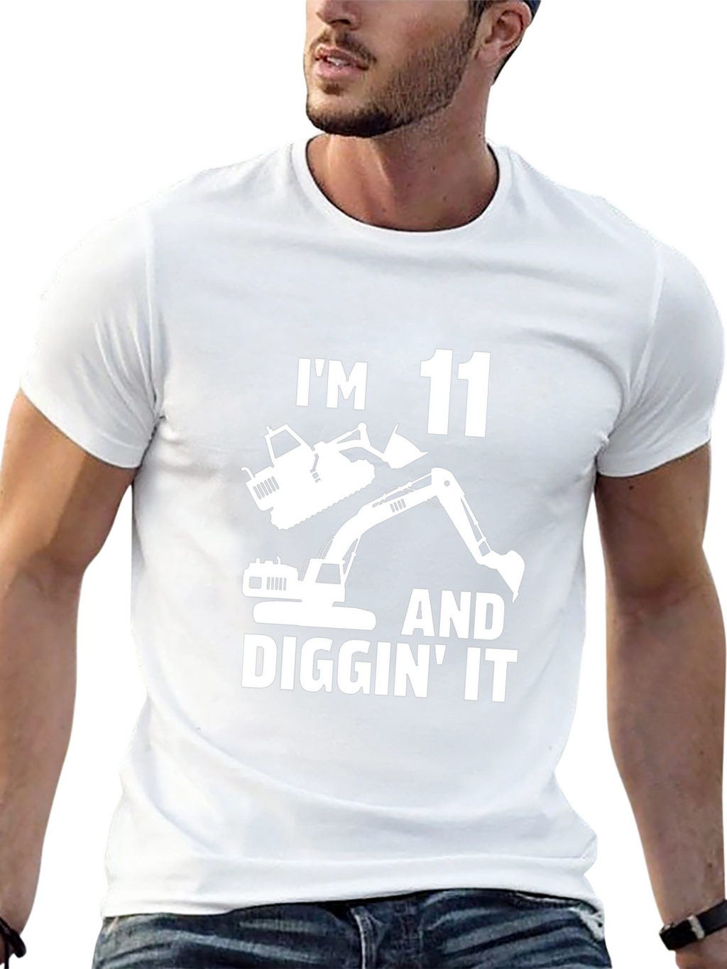 Im 11 and Diggin It T-Shirt - Black