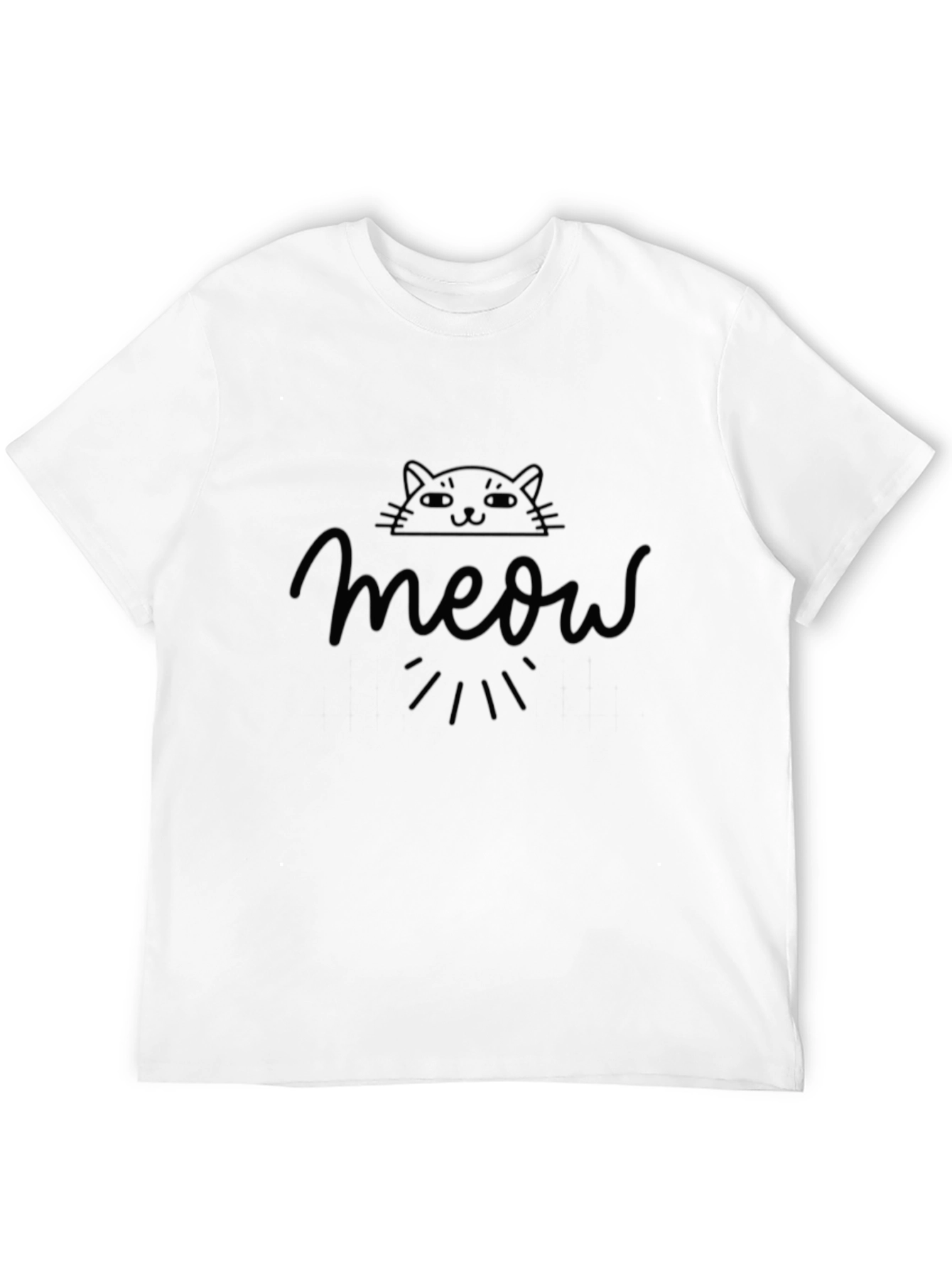 Meow Cat T-Shirt Cute Graphic Tee
