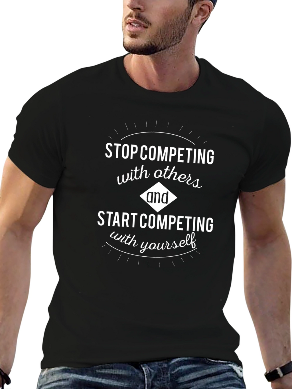 Motivational T-Shirt: Stop Competing Start with Yourself