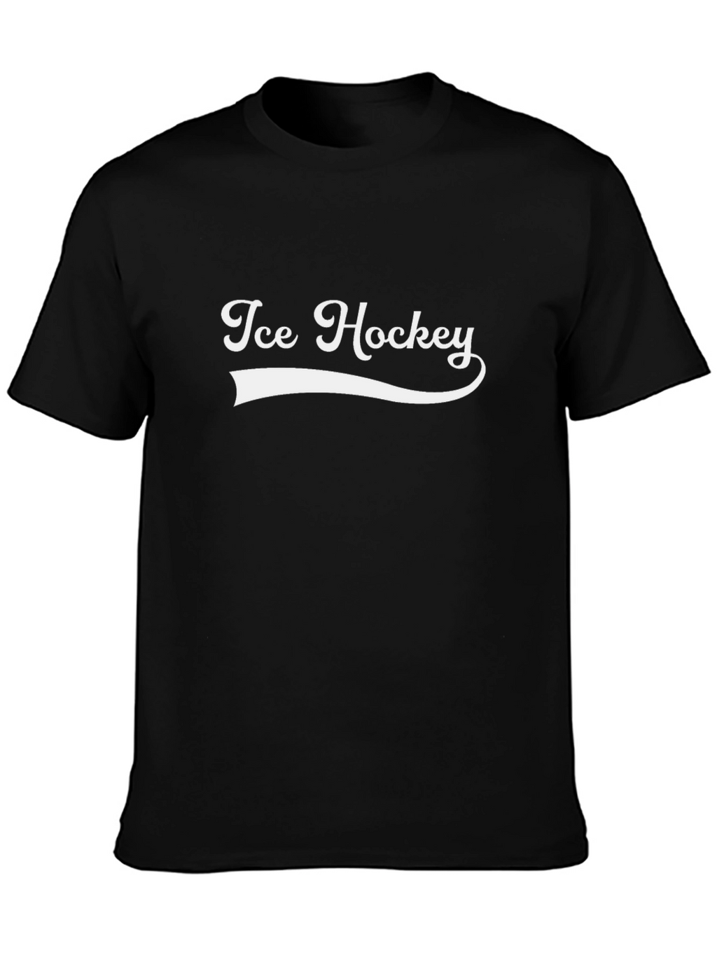 Ice Hockey Graphic Tee - Black Cotton Blend Shirt