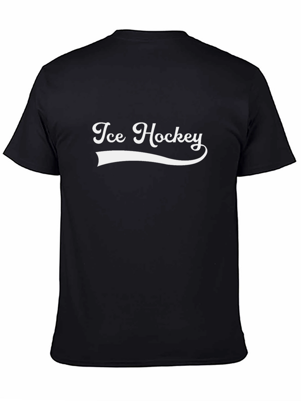 Ice Hockey Graphic Tee - Black Cotton Blend Shirt