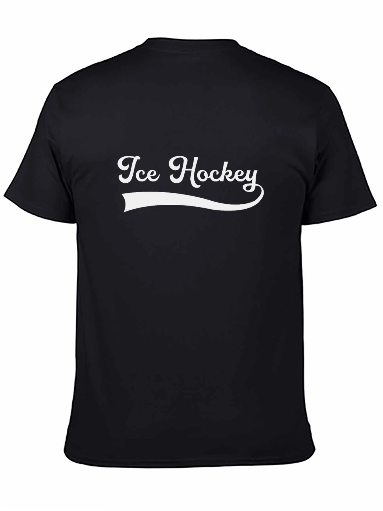 Ice Hockey Graphic Tee - Black Cotton Blend Shirt