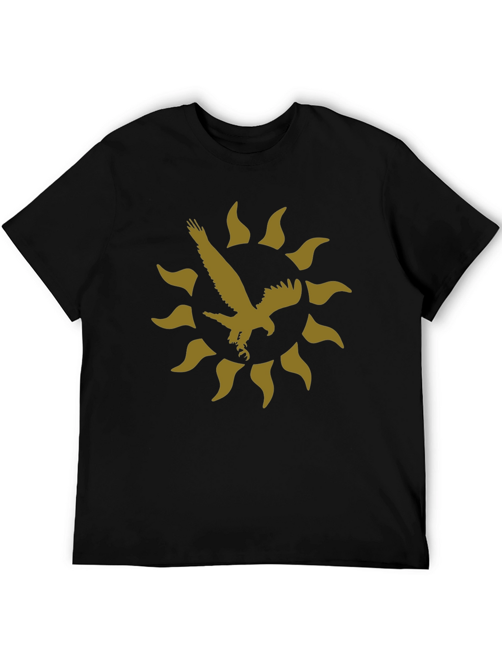 Eagle Sun Graphic Print Black T-Shirt