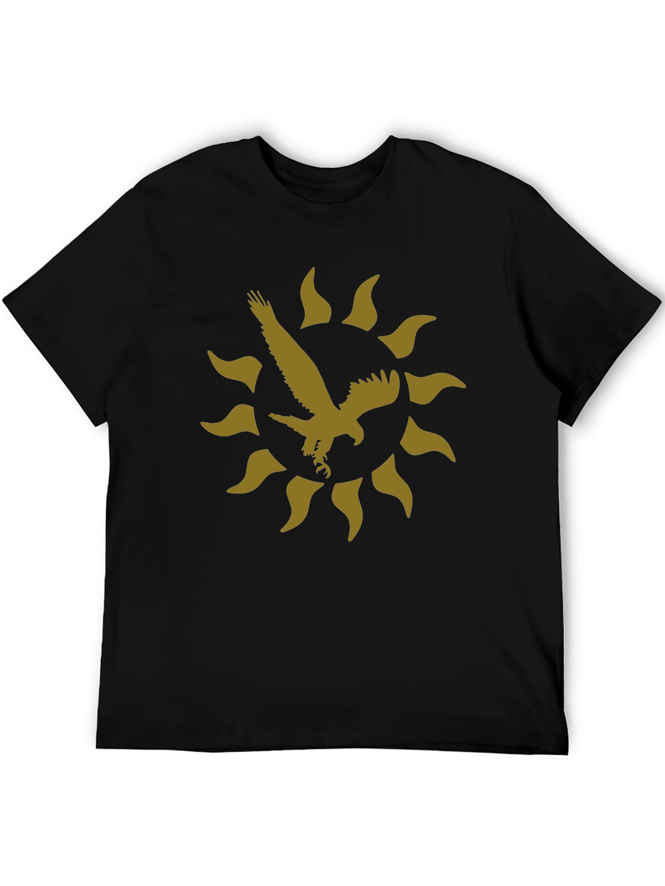 Eagle Sun Graphic Print Black T-Shirt