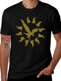 Eagle Sun Graphic Print Black T-Shirt