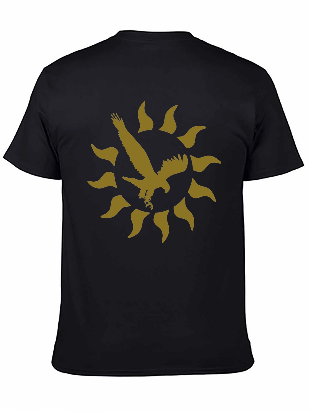 Eagle Sun Graphic Print Black T-Shirt
