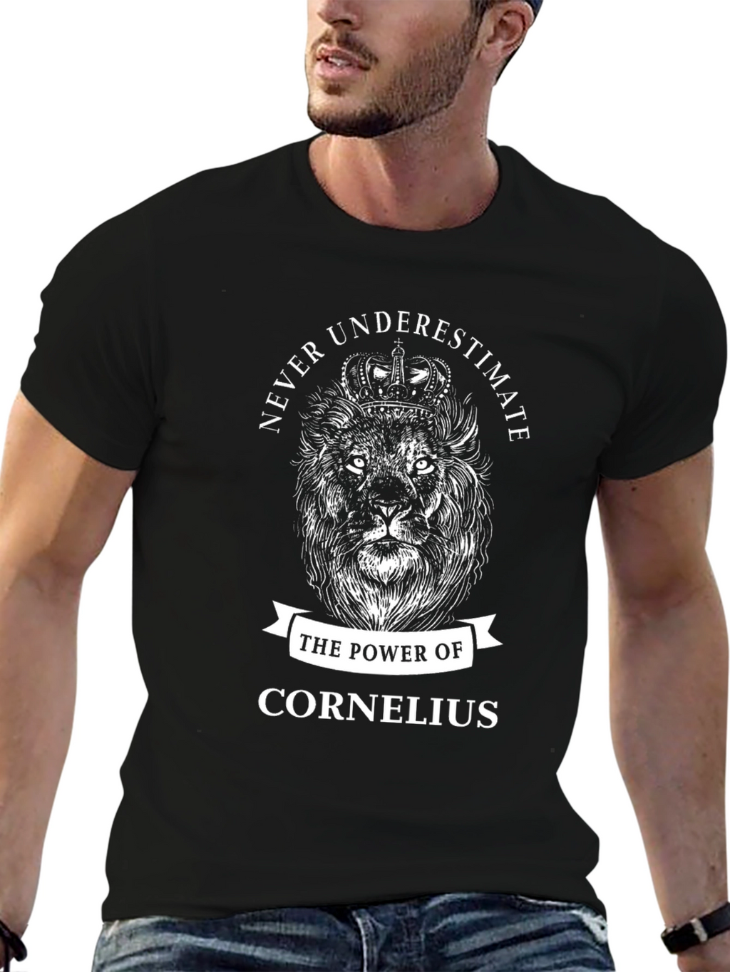 Never Underestimate Cornelius Lion Graphic Tee