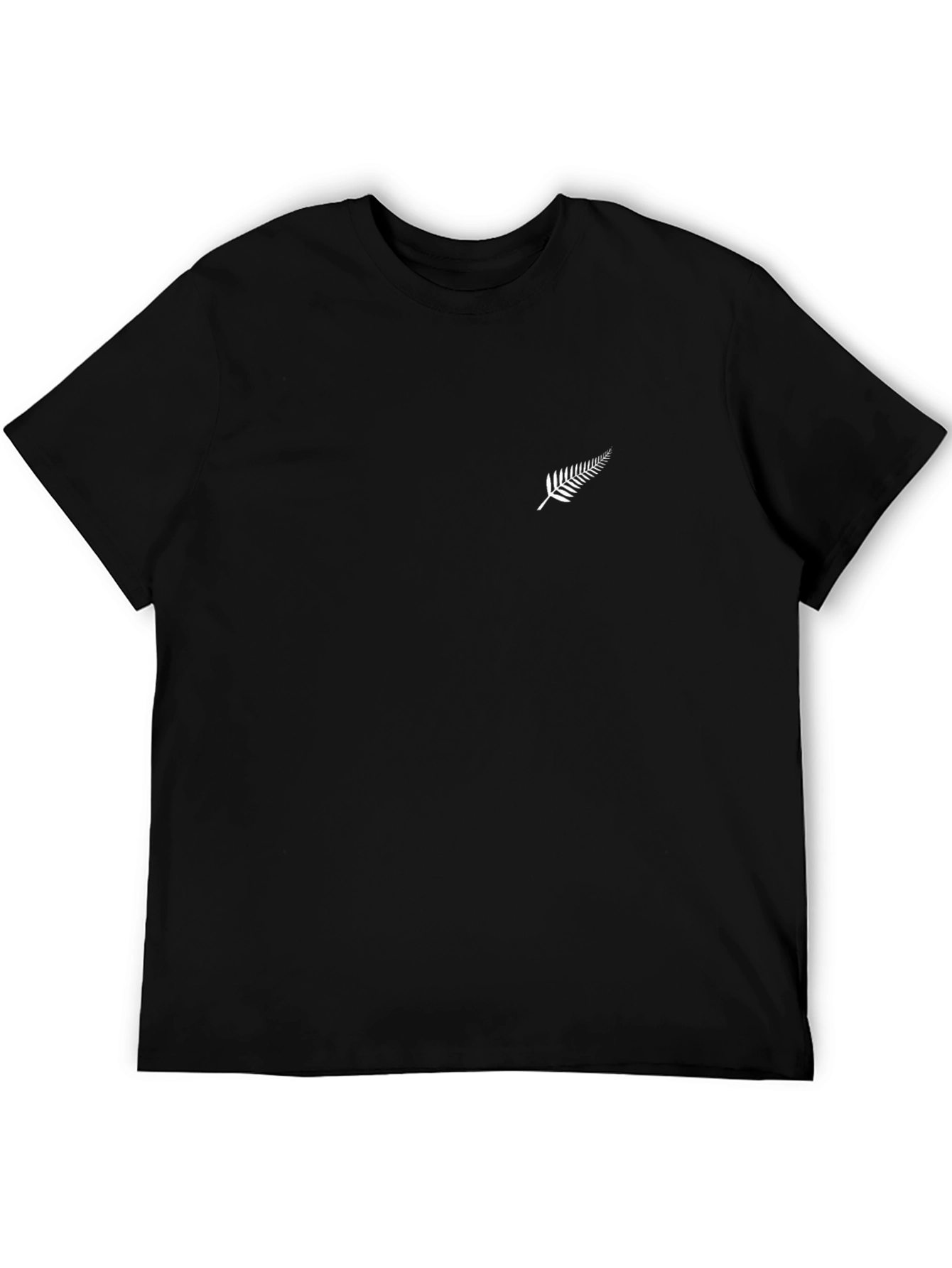 Mens Black T-Shirt with Fern Logo