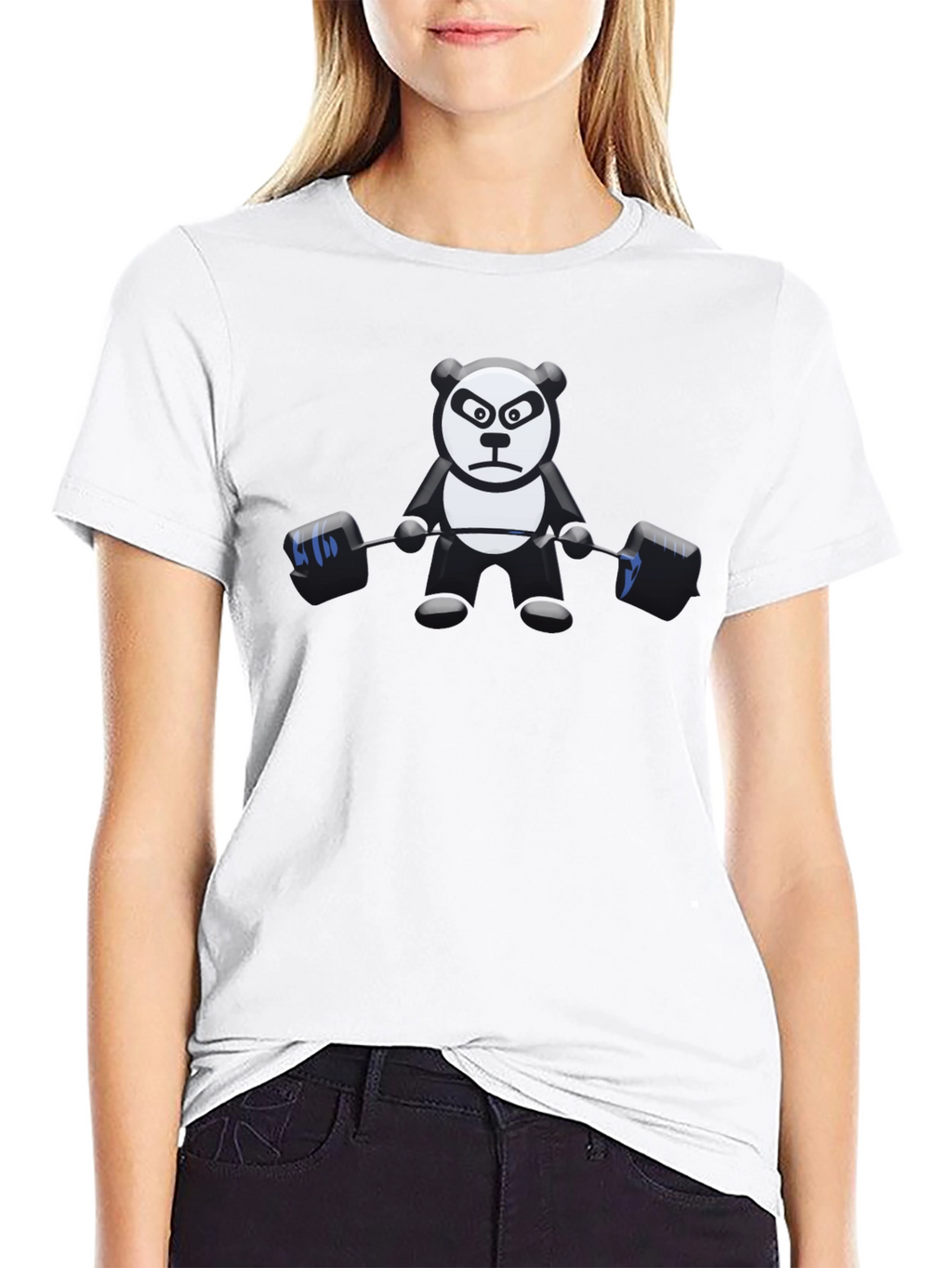Weightlifting Panda Black T-Shirt