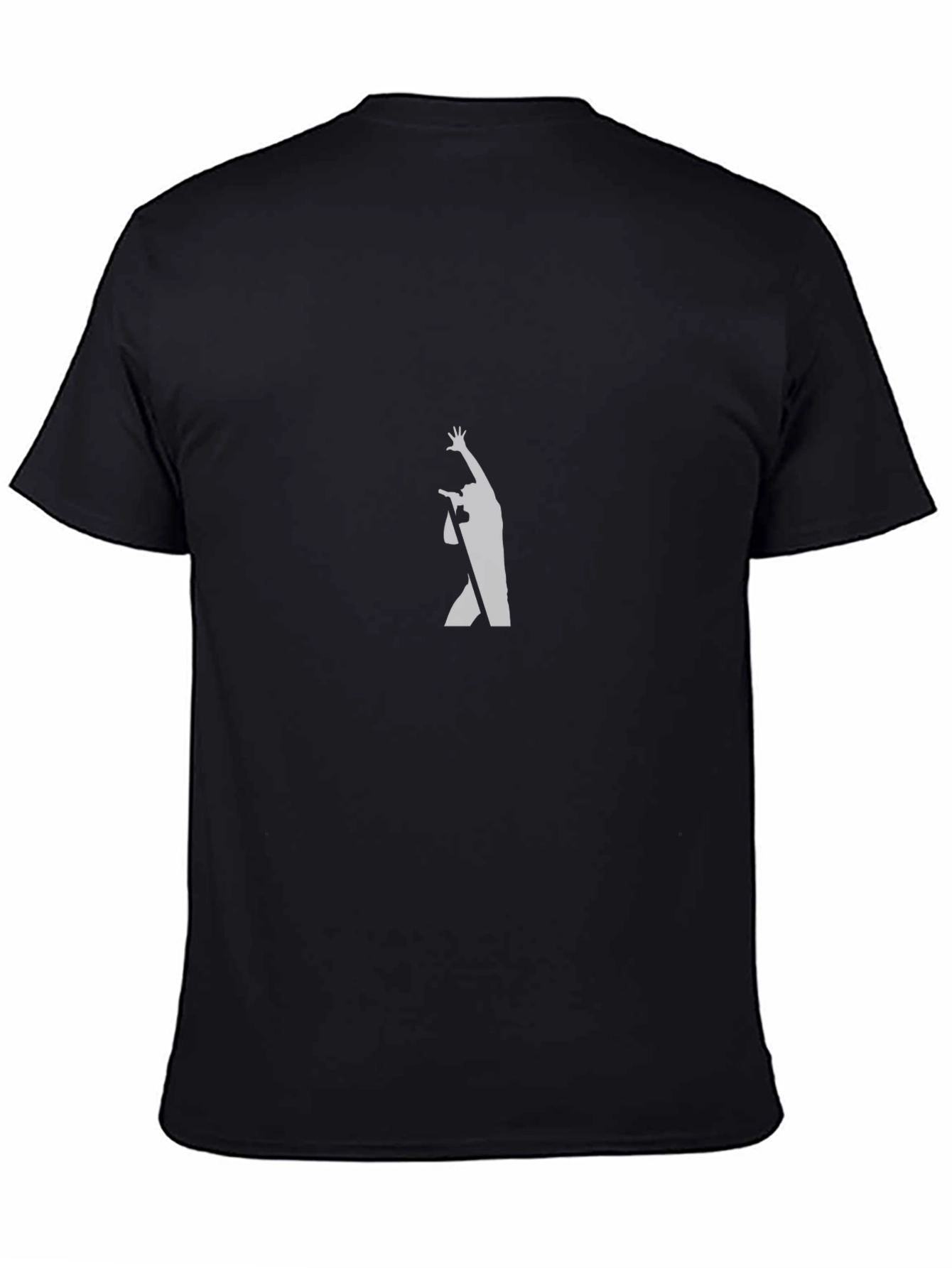 Black Graphic Tee - Silhouetted Singer Design
