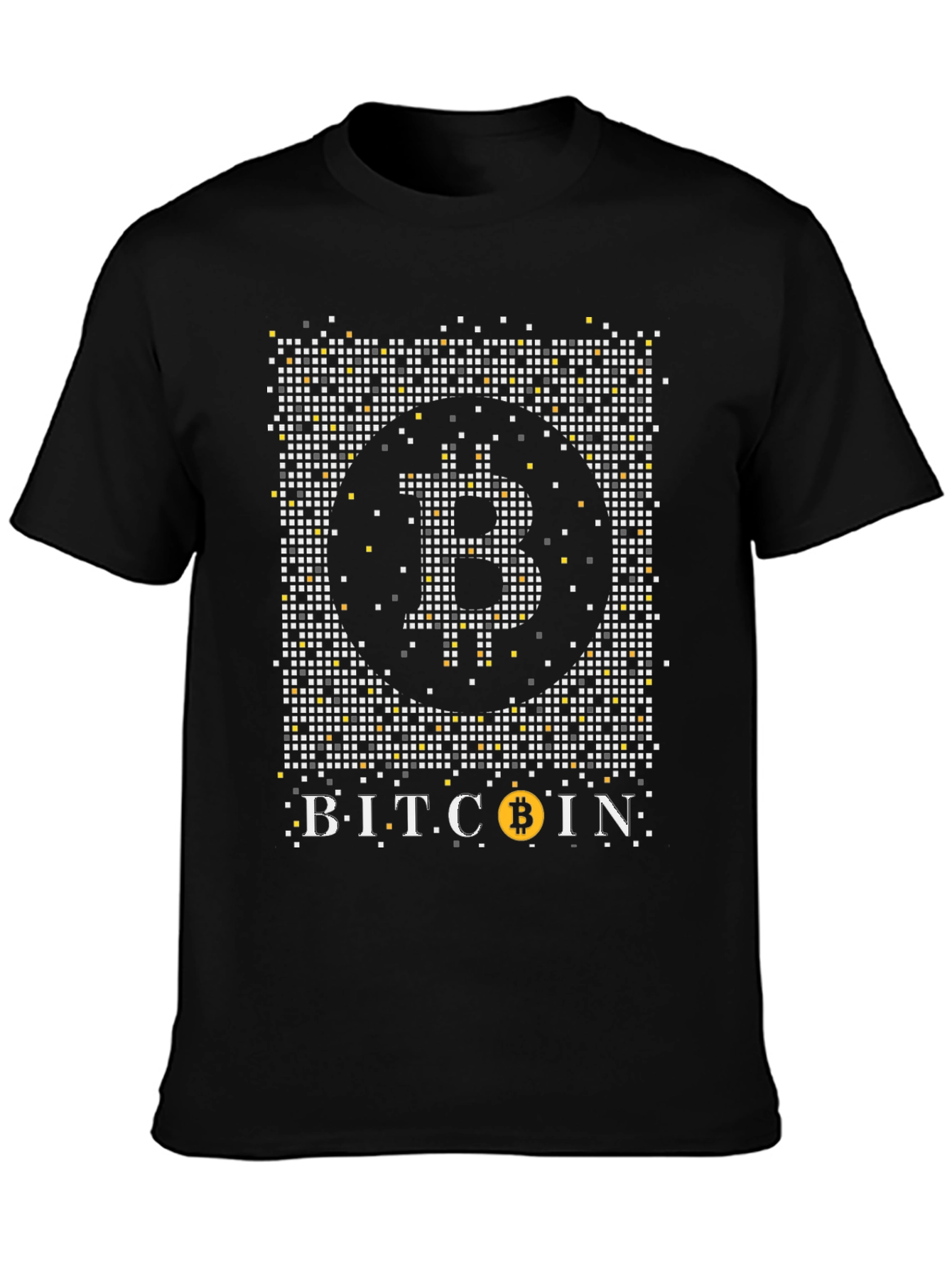 Bitcoin Pixel Art Black Graphic Tee
