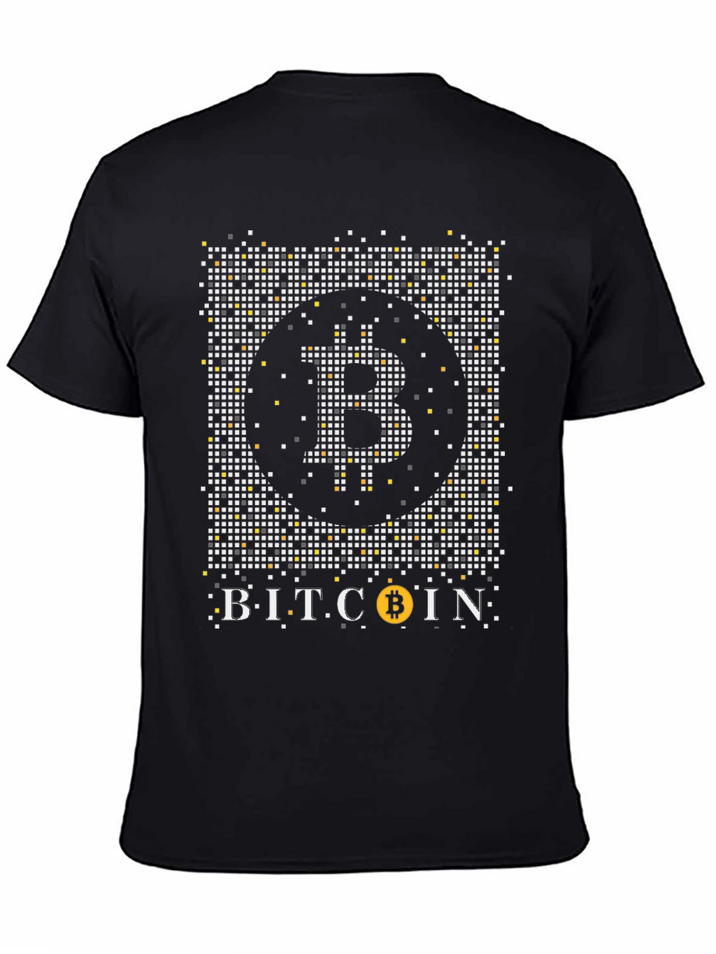 Bitcoin Pixel Art Black Graphic Tee