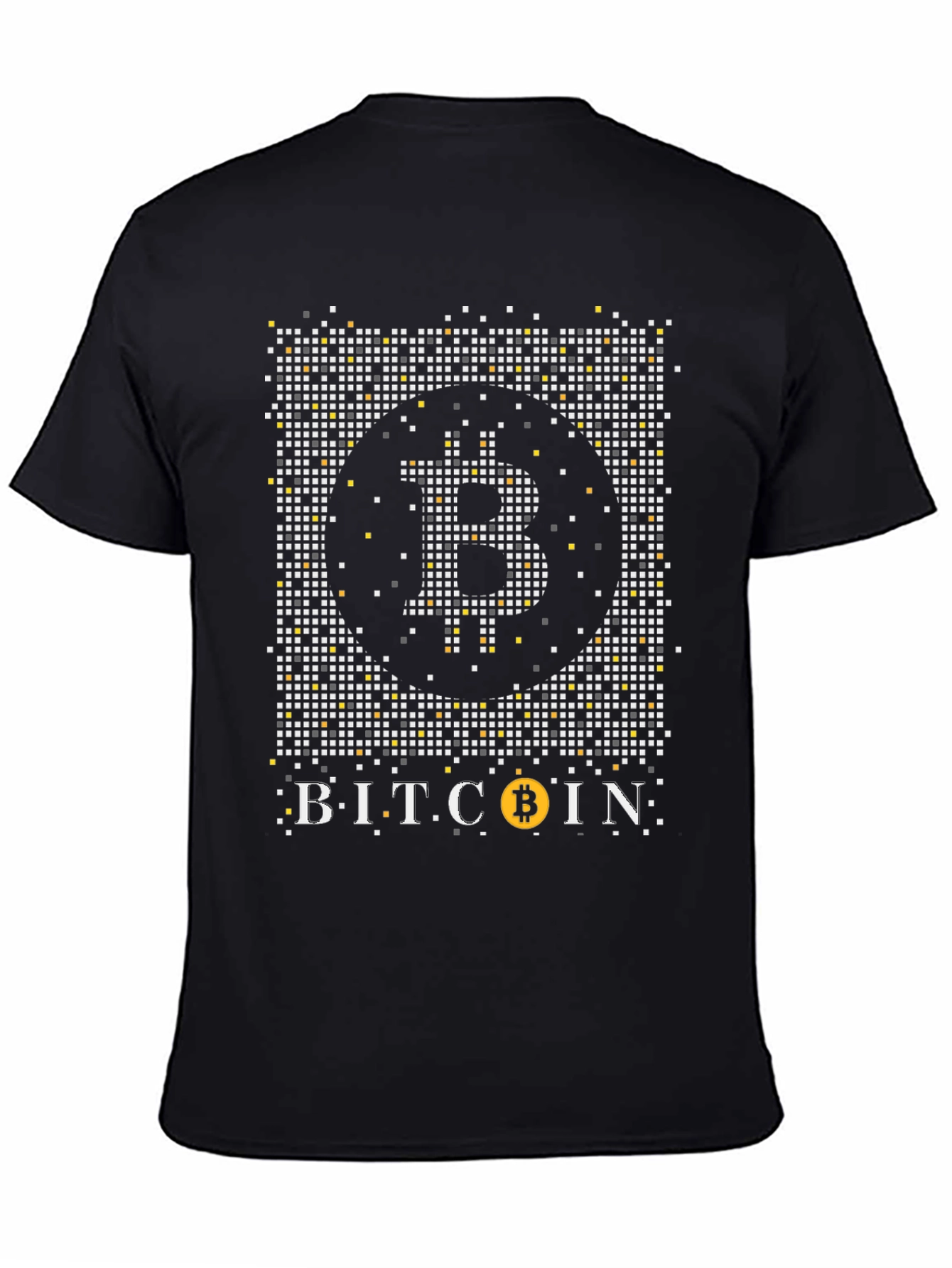 Bitcoin Pixel Art Black Graphic Tee