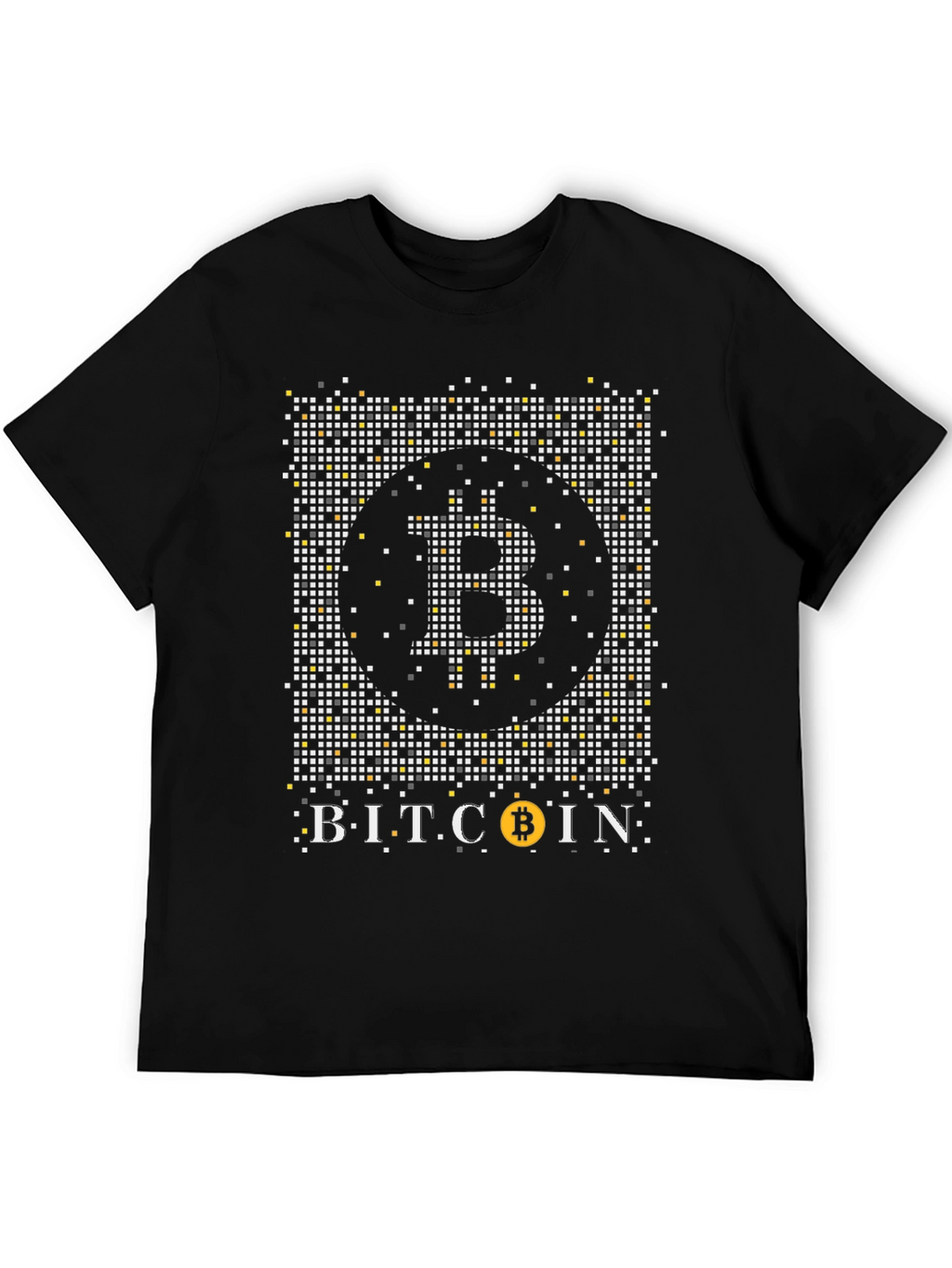 Bitcoin Pixel Art Black Graphic Tee