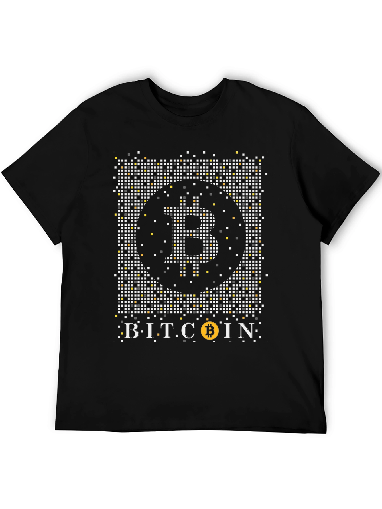 Bitcoin Pixel Art Black Graphic Tee