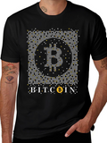 Bitcoin Pixel Art Black Graphic Tee