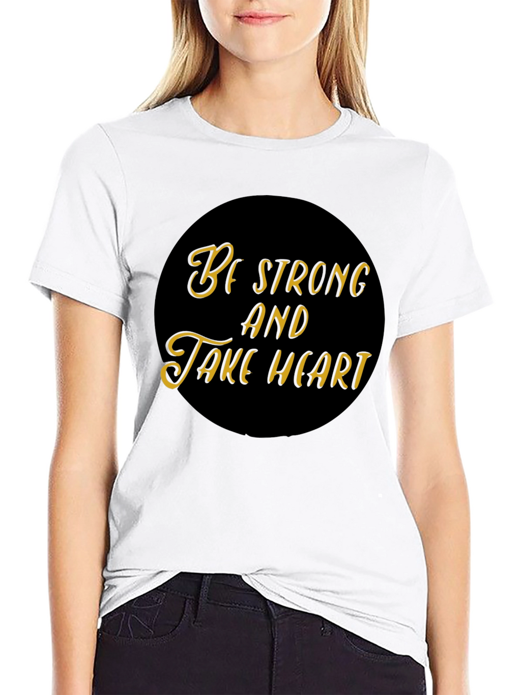 Be Strong and Take Heart Black Tee