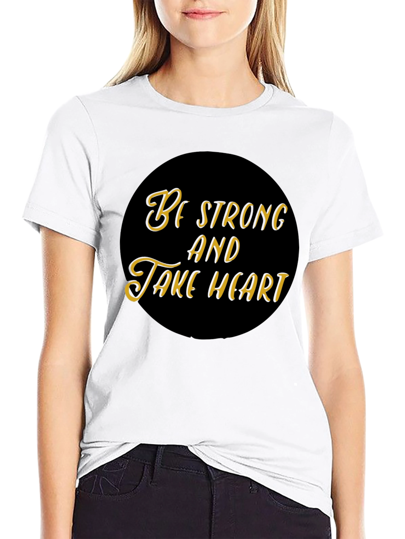 Be Strong and Take Heart Black Tee