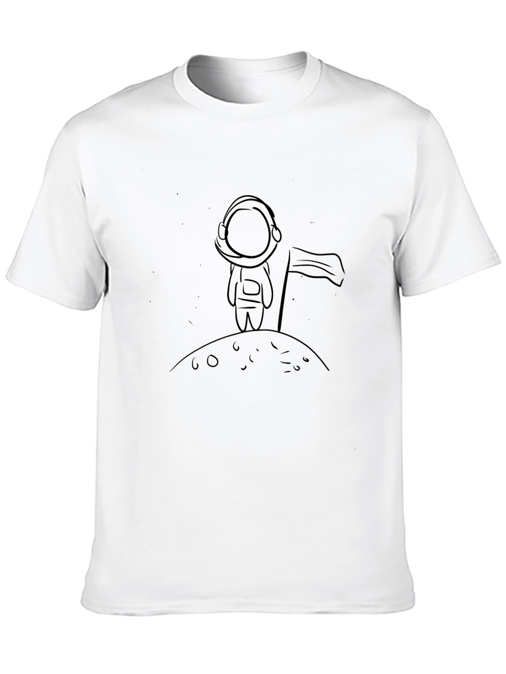 Astronaut on Moon T-Shirt - Black