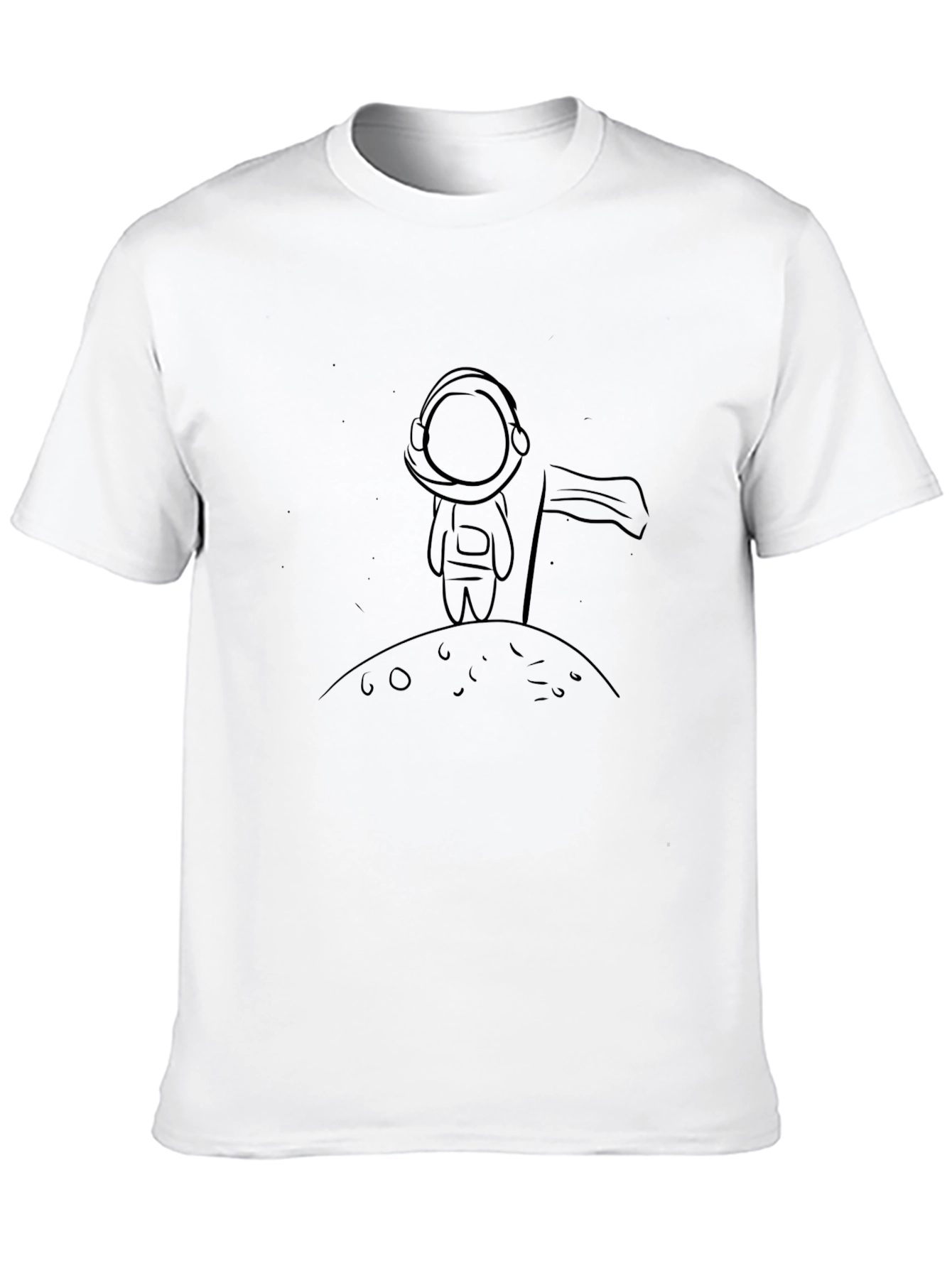 Astronaut on Moon T-Shirt - Black