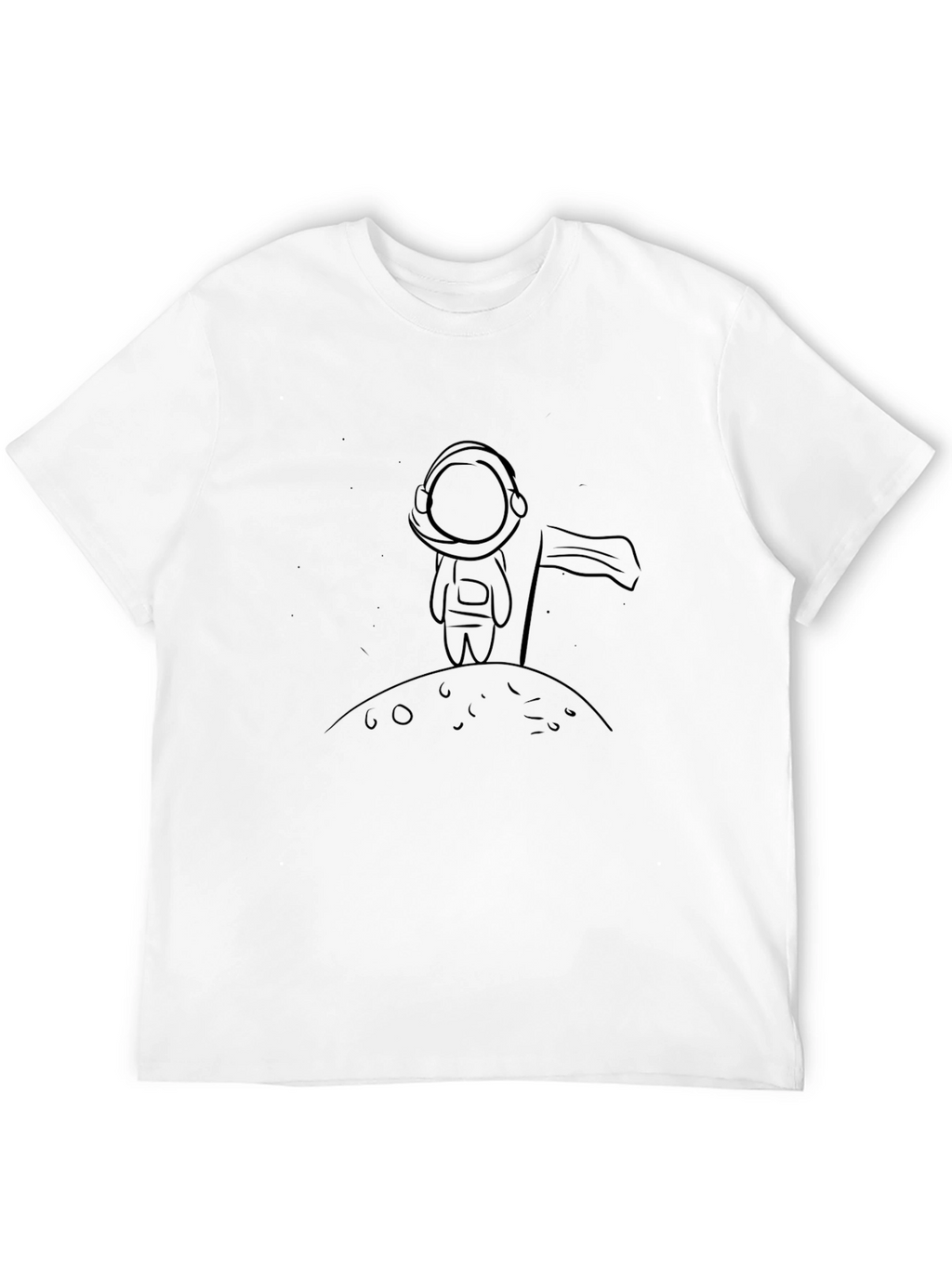 Astronaut on Moon T-Shirt - Black