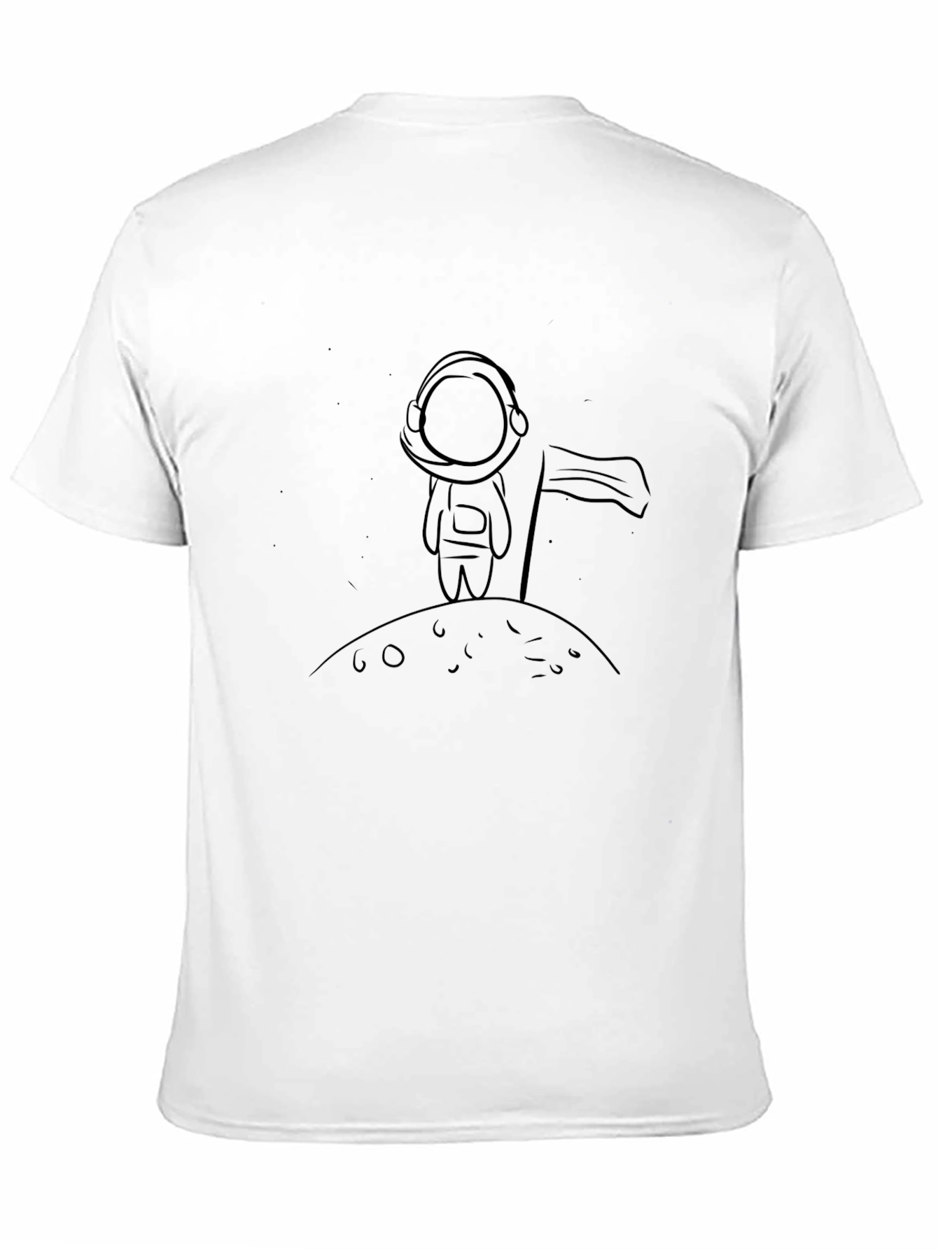 Astronaut on Moon T-Shirt - Black