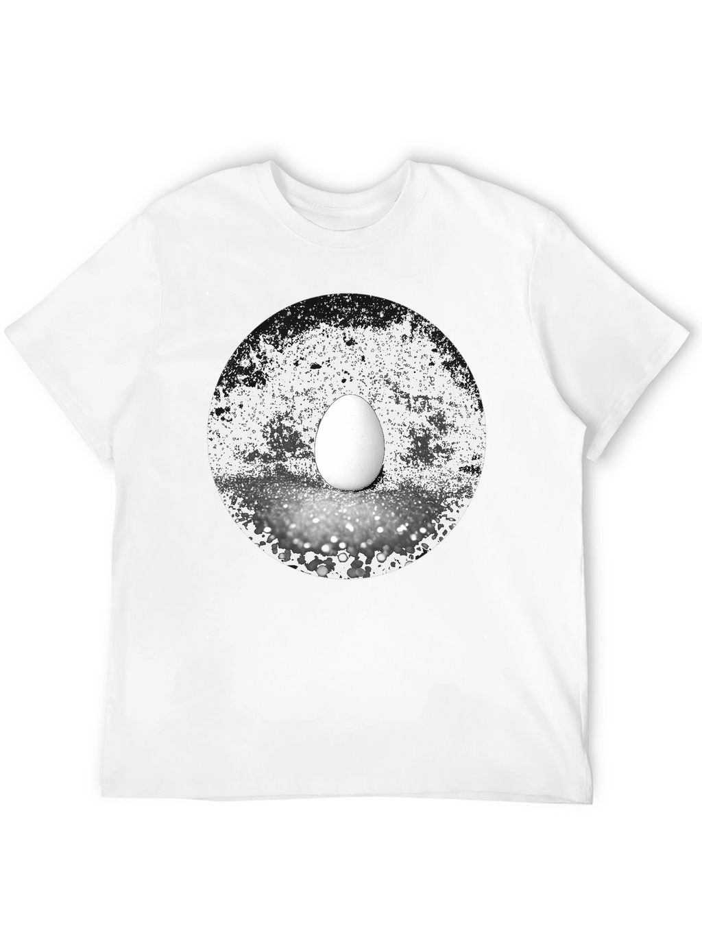 Abstract Egg Graphic Tee - Black Cotton T-Shirt