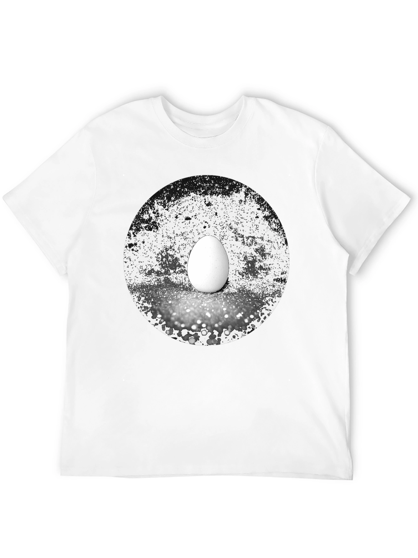 Abstract Egg Graphic Tee - Black Cotton T-Shirt