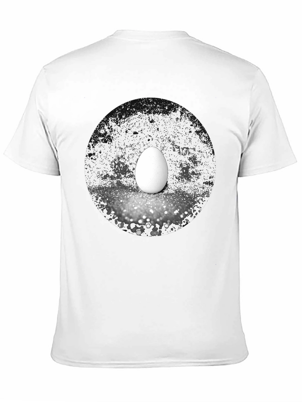 Abstract Egg Graphic Tee - Black Cotton T-Shirt