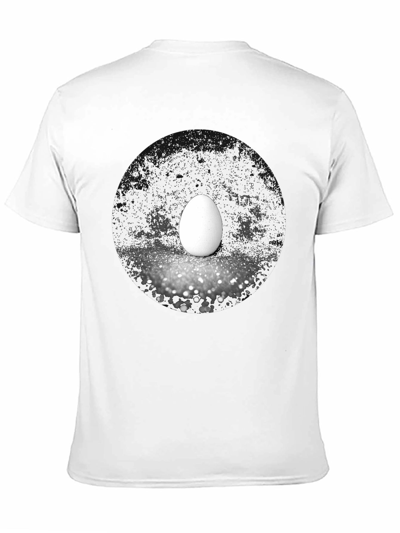 Abstract Egg Graphic Tee - Black Cotton T-Shirt