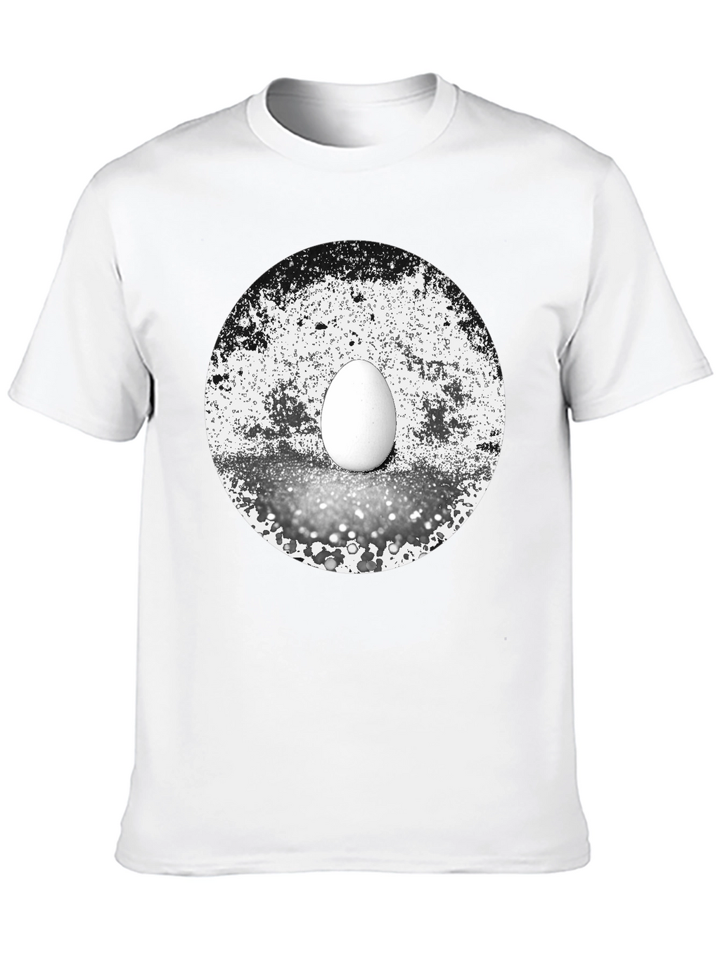 Abstract Egg Graphic Tee - Black Cotton T-Shirt