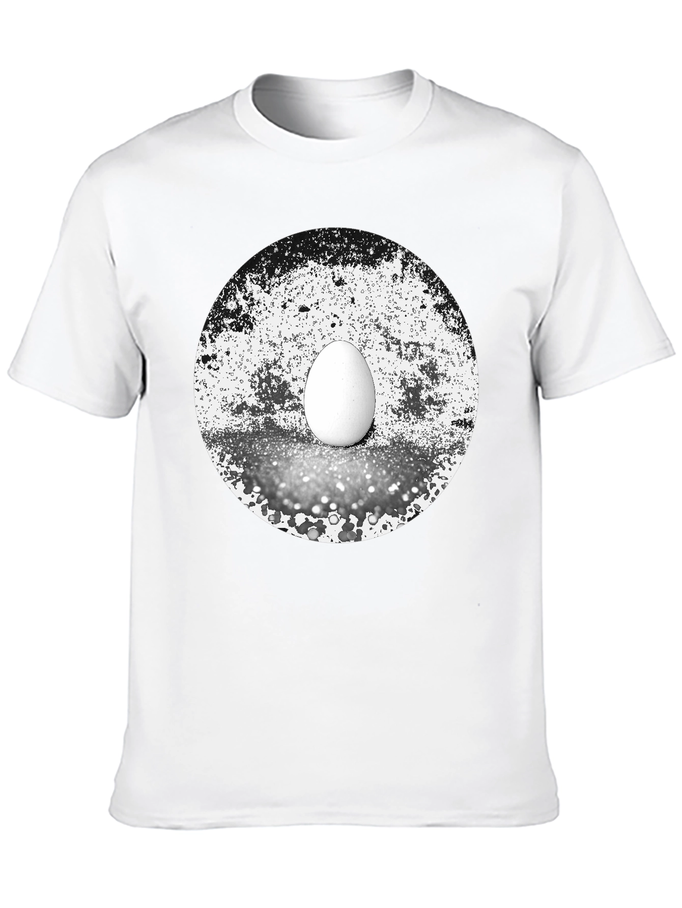 Abstract Egg Graphic Tee - Black Cotton T-Shirt