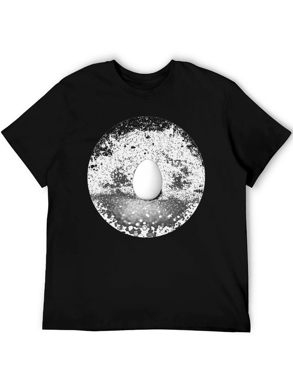 Abstract Egg Graphic Tee - Black Cotton T-Shirt