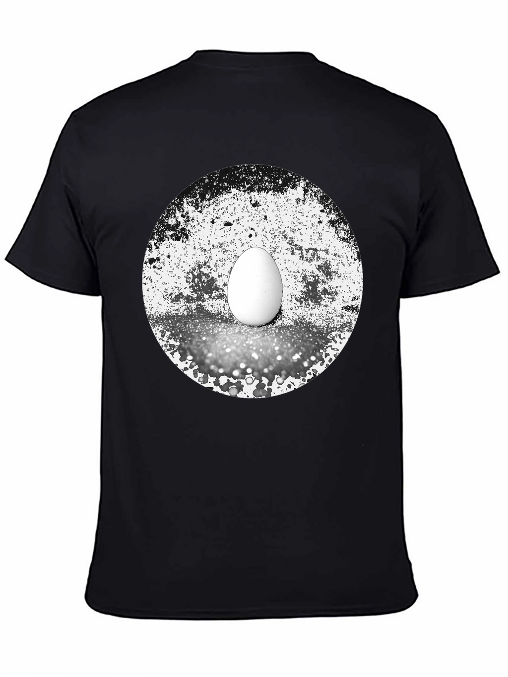 Abstract Egg Graphic Tee - Black Cotton T-Shirt