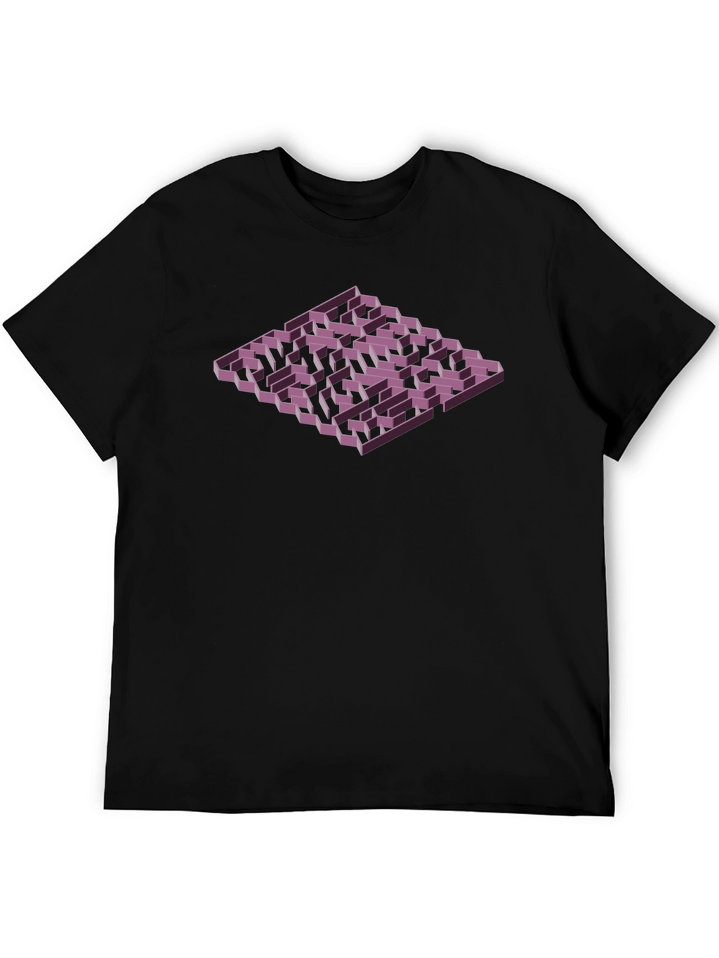Isometric Maze Graphic Tee - Mens Black T-Shirt