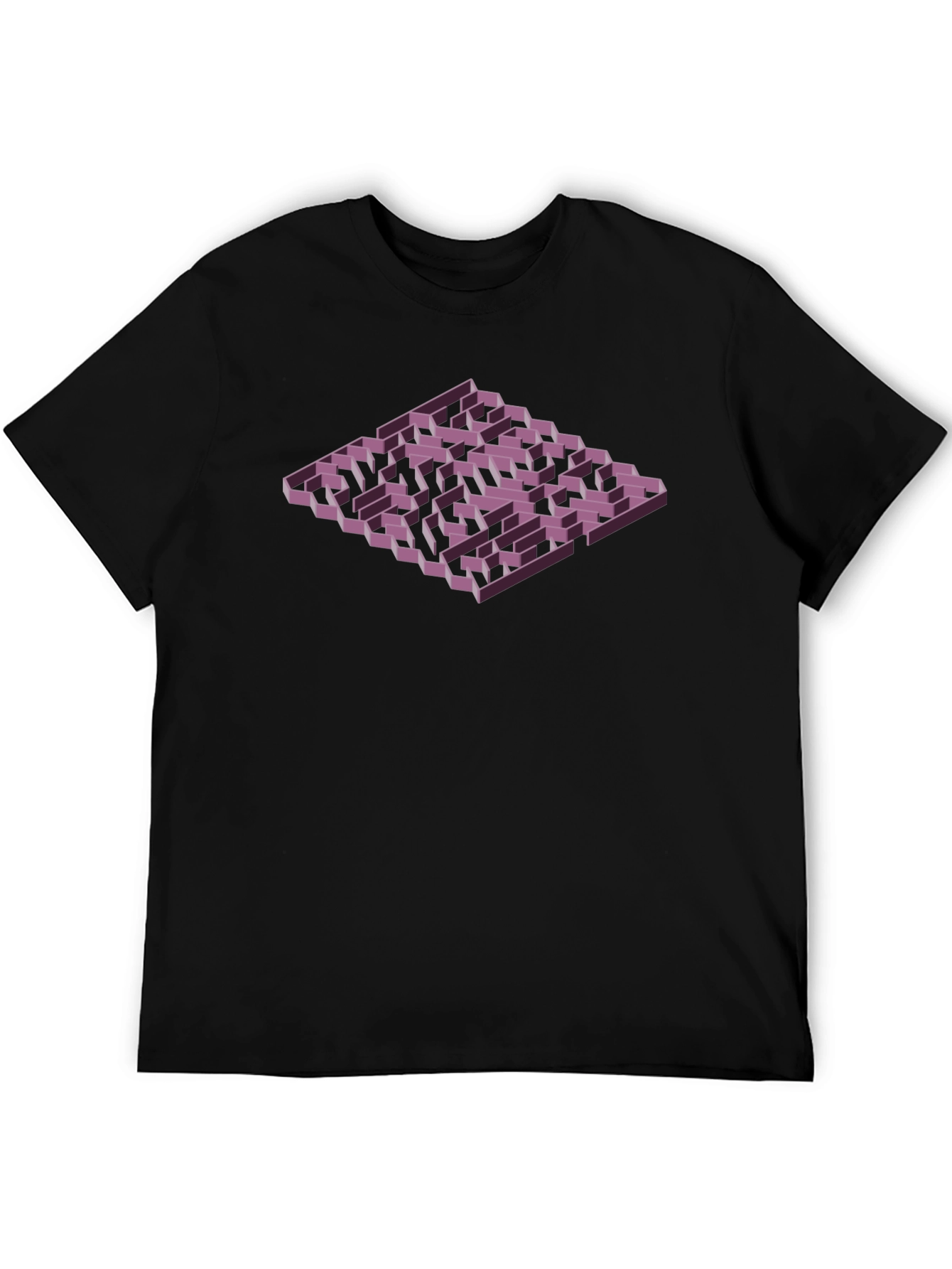 Isometric Maze Graphic Tee - Mens Black T-Shirt