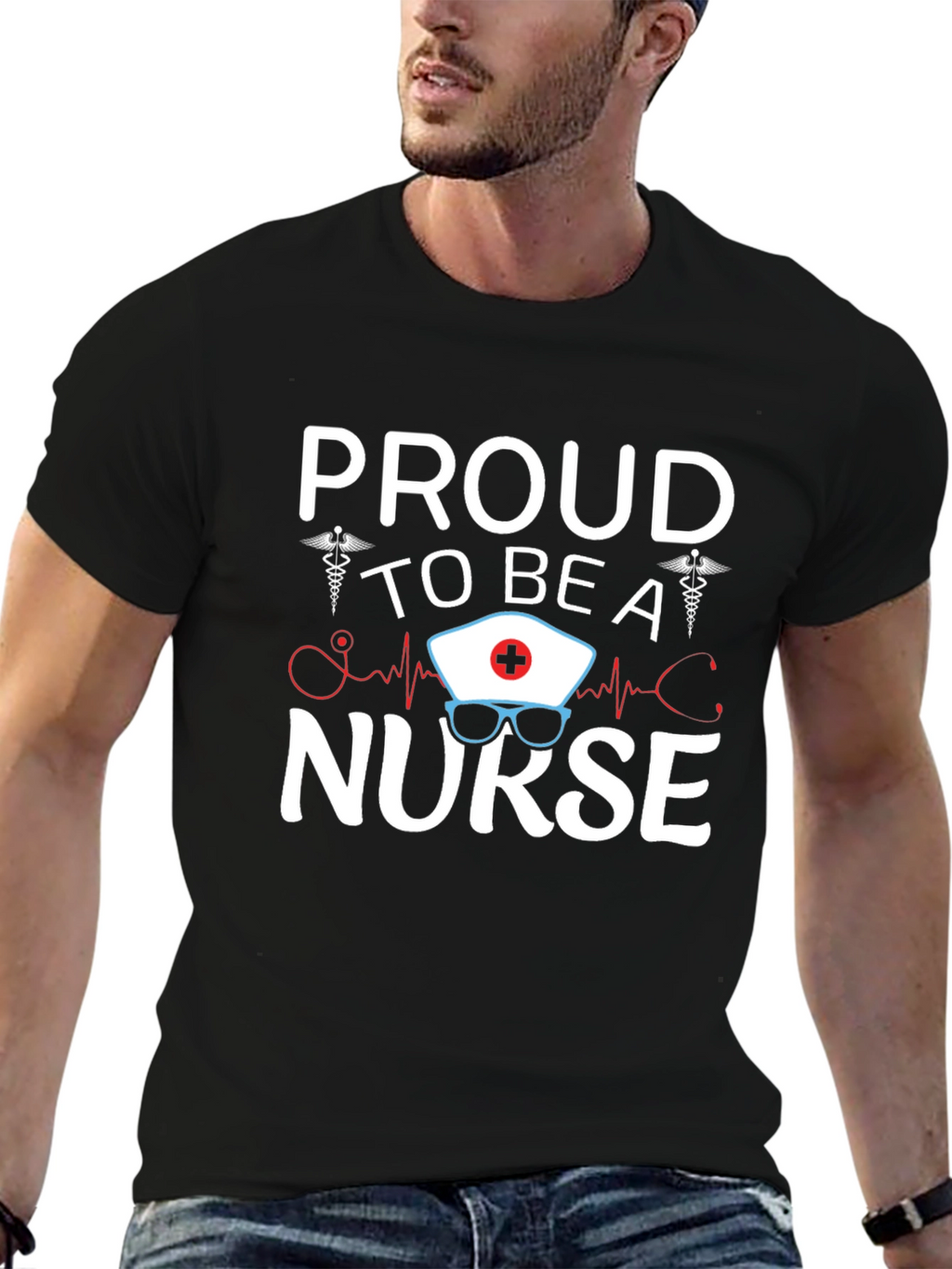 Proud Nurse Graphic T-Shirt - Black Unisex