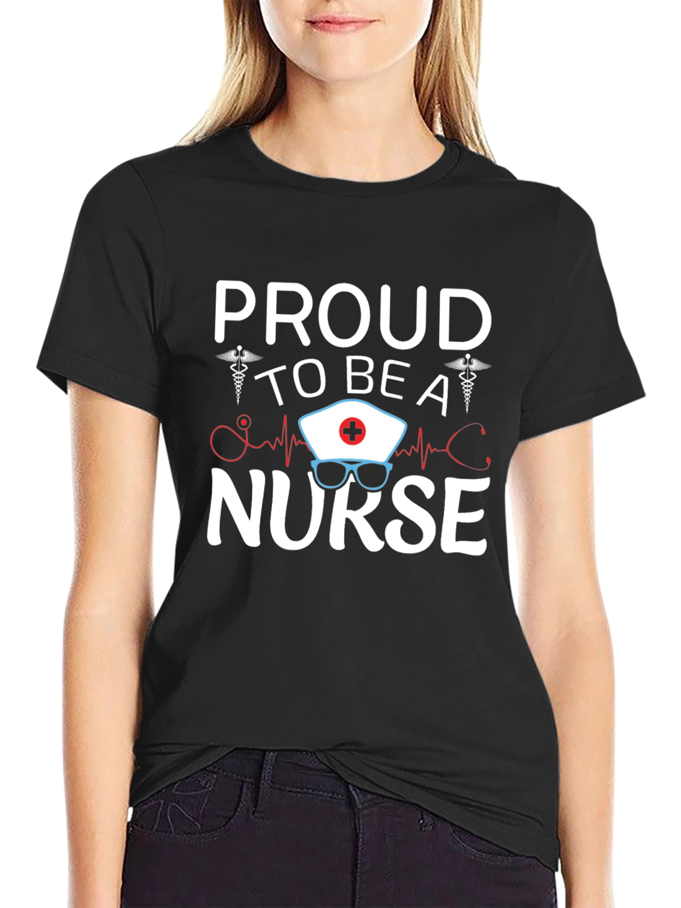 Proud Nurse Graphic T-Shirt - Black Unisex